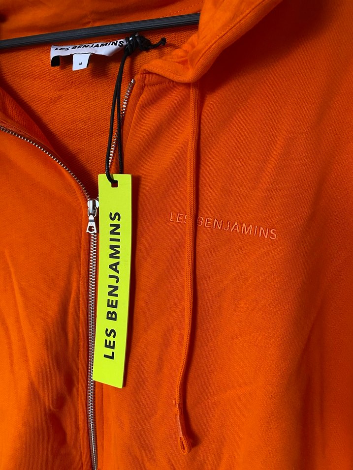 Turuncu Fermuarlı Kapüşonlu Zip - Görsel 4