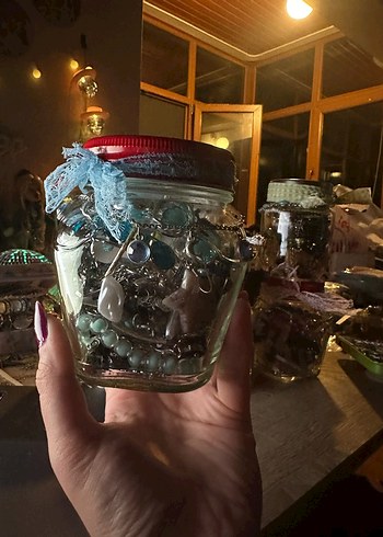 Beden mavi Renk Gizemli Takı Kavanozu Mavi 30+ Parça