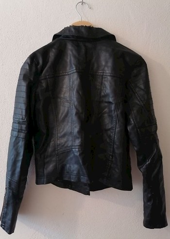 Colin's Siyah Deri Biker Ceket