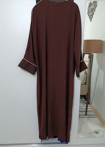 xl Beden kahverengi Renk Uzun Kollu Kahverengi Salaş Kadın Elbise