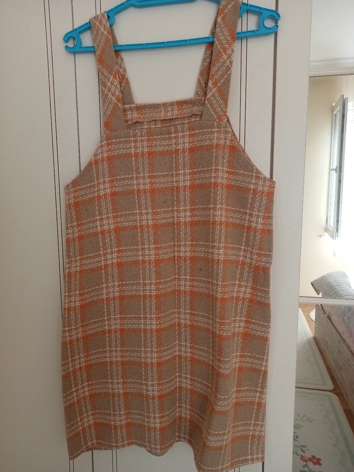 Ekru Ekose kadın hamile elbisesi - Görsel 3