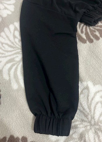 s Beden Siyah Kapüşonlu Fermuarlı Kısa Sweatshirt