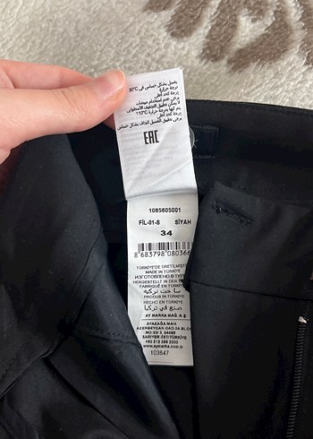 xs Beden siyah Renk Siyah Kadın Kumaş Pantolon, Normal Boy, Fermuarlı