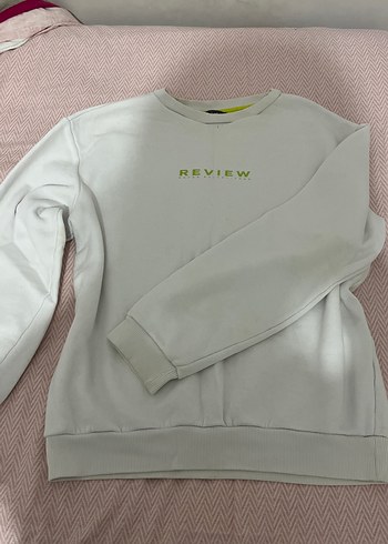 Beyaz Oversize Kadın Sweatshirt