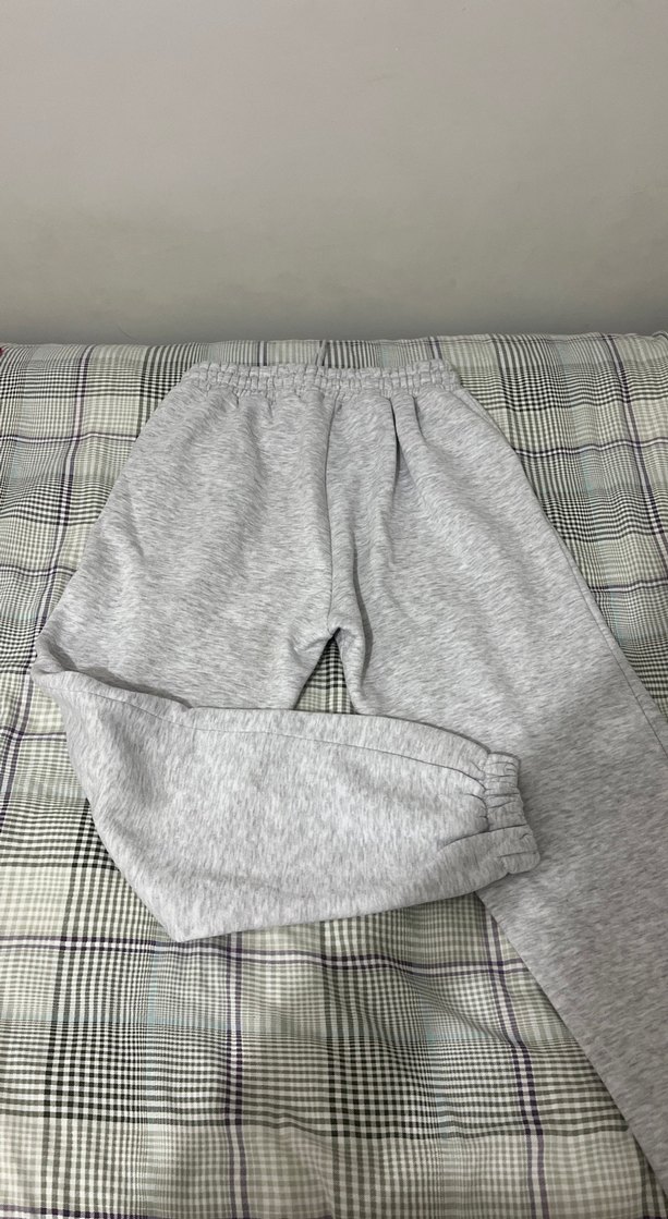 Gri Kadın Salaş Pamuklu Eşofman Altı - Görsel 3