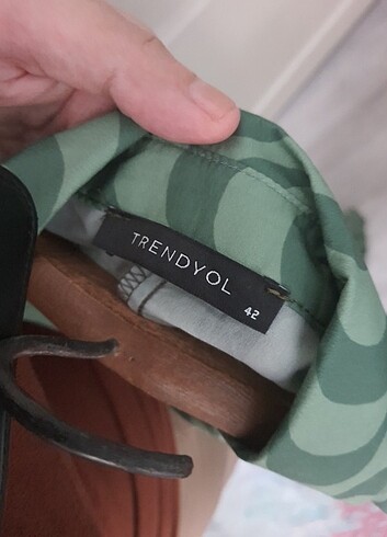 Trendyol & Milla Trendyol yeşil retro desen elbise