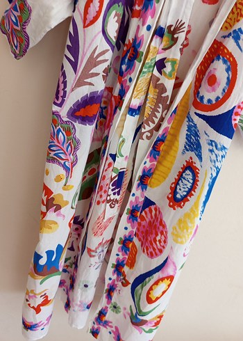 Trendyol & Milla Nakışlı Çok Renkli Uzun Bohem Kadın Kimono trendyolmilla
