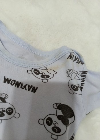 Uzun Kollu Bebek Body - Gri Baskılı 3 adet. 0-3 ay - Görsel 2