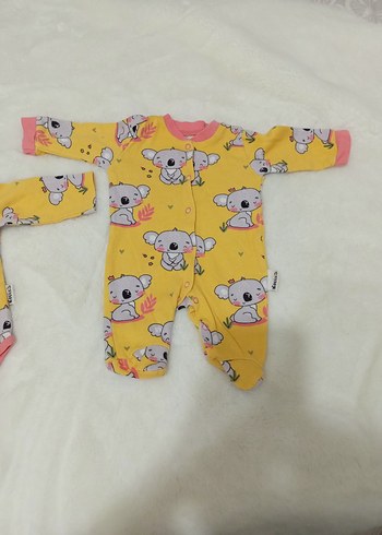 Sarı Uzun Kollu Örme Bebek Kıyafet Seti - Görsel 3