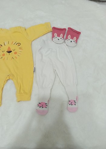 Sarı Bebek Kız Tulumu. diğerleri hediye. 0-3 ay - Görsel 3