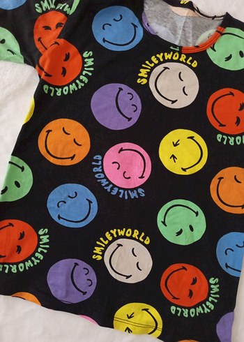 Renkli  Desenli Kız Tişörtü - Görsel 2