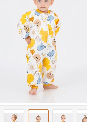 Desenli Sarı Erkek Bebek Uyku Tulumu cantoy - Görsel 2