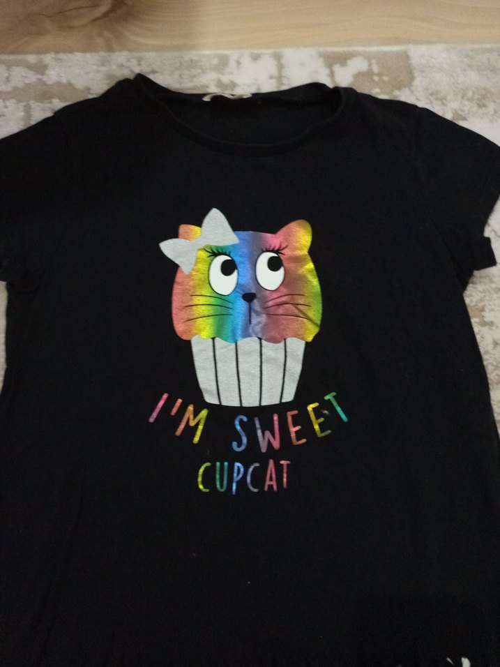 Renkli Baskılı Kız Tişörtü Püsküllü - Görsel 2