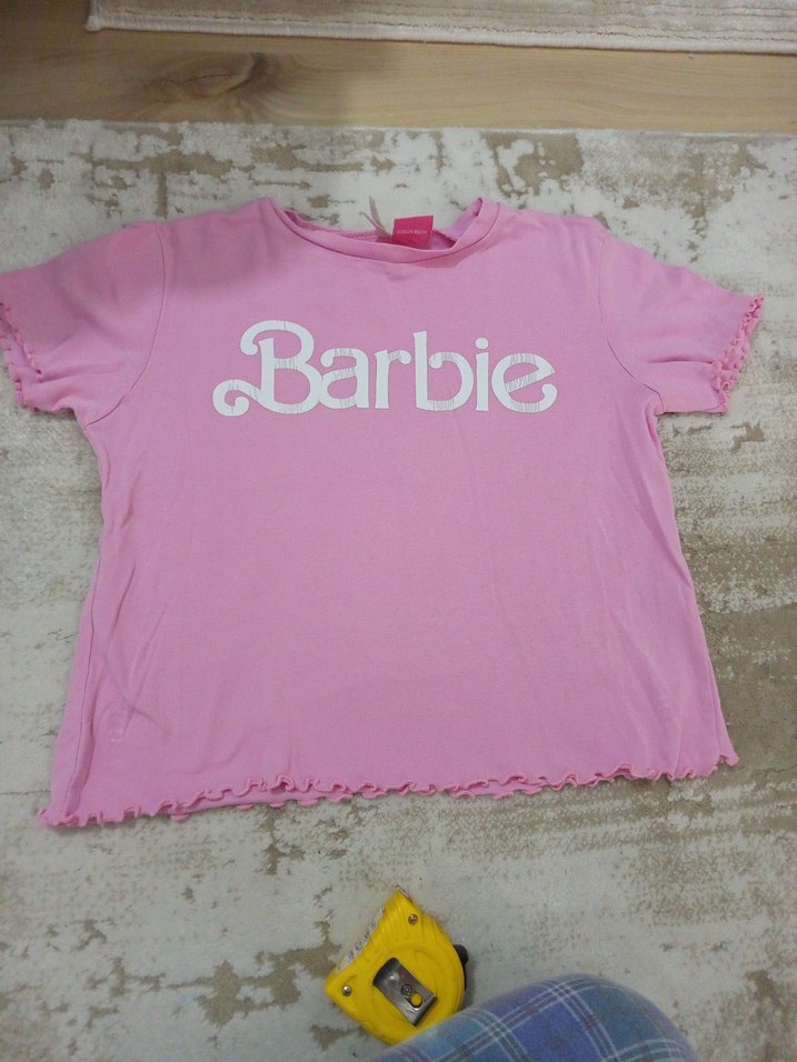 Pembe Barbie Baskılı Kız Tişörtü 13_14 yaş - Görsel 3