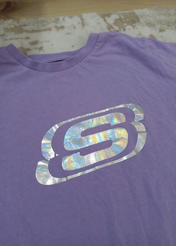 Kız Çocuk Mor Kısa Kollu Baskılı Tişört skechers 11_12 yaş - Görsel 3