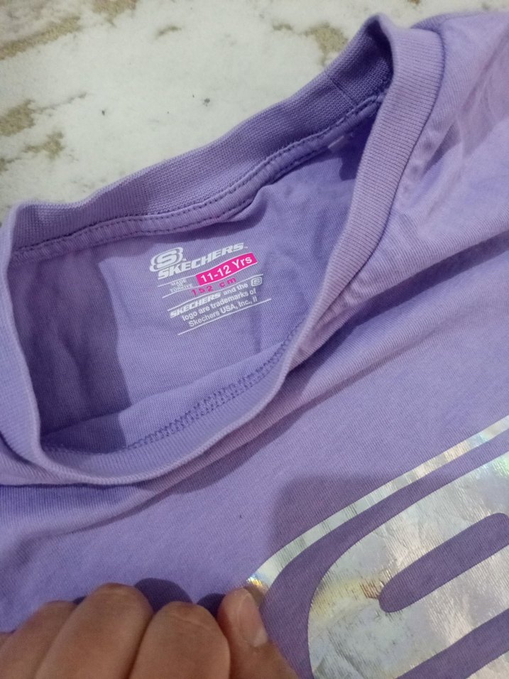 Kız Çocuk Mor Kısa Kollu Baskılı Tişört skechers 11_12 yaş - Görsel 2