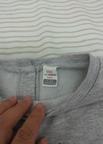 LC Waikiki Kız Çocuk Gri Uzun Kollu Fırfırlı Elbise 5 yas