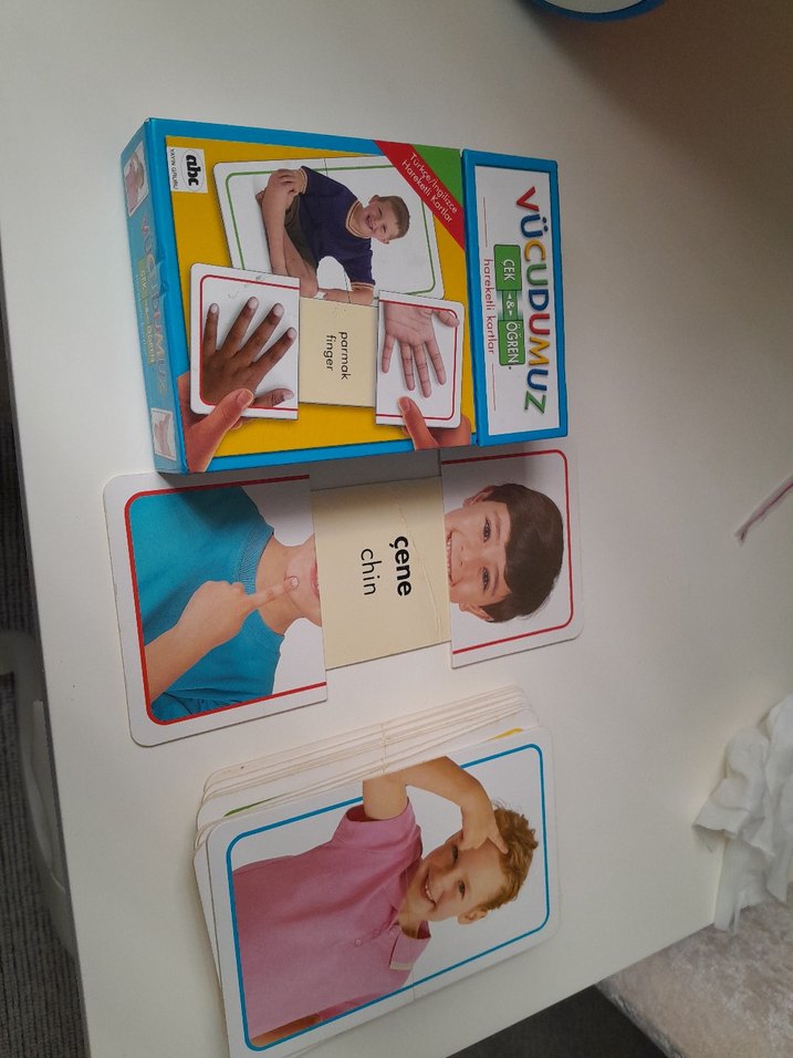 Vücudumuz Öğrenme Kartları İngilizce set cek bırlestır - Görsel 2