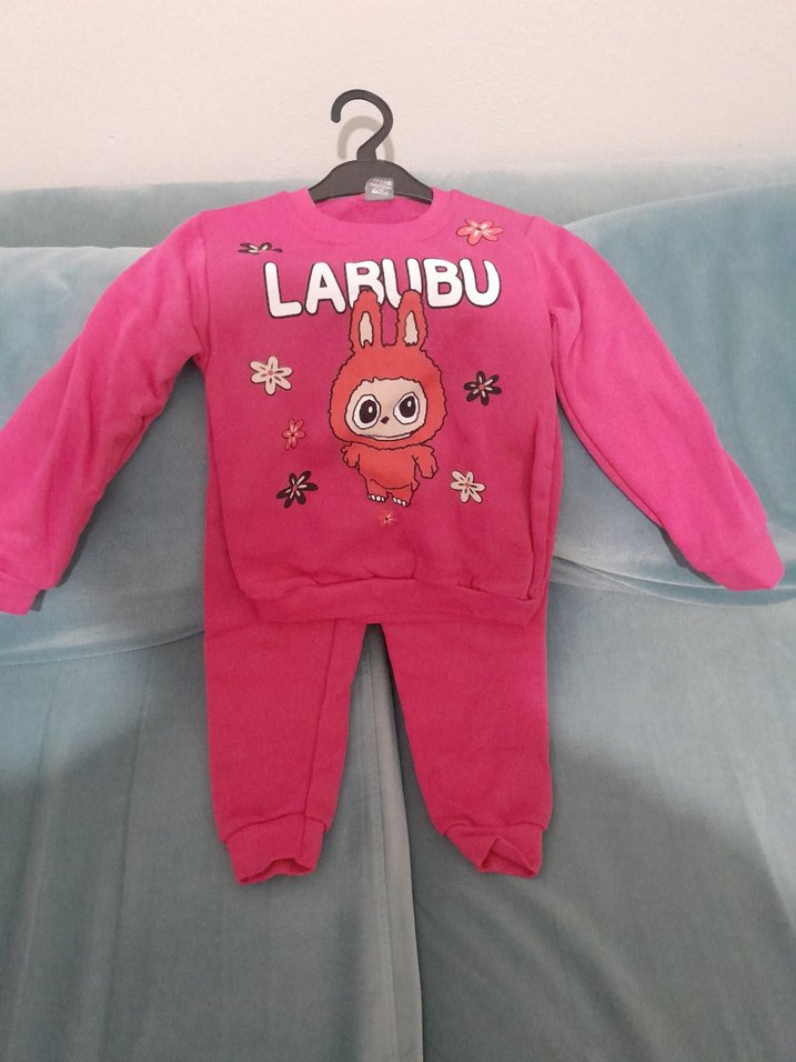 Pembe Baskılı Uzun Kollu Bebek Kıyafet Takımı 6 yas - Görsel 2