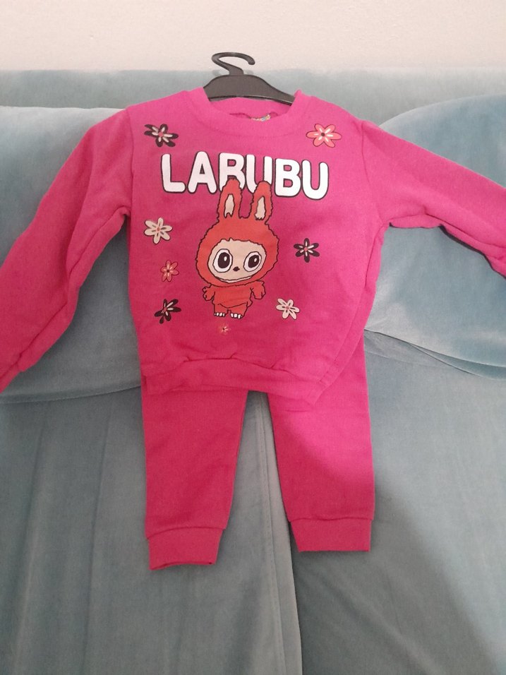 Pembe Kız Bebek Triko Takım Uzun Kollu 5 yas - Görsel 2