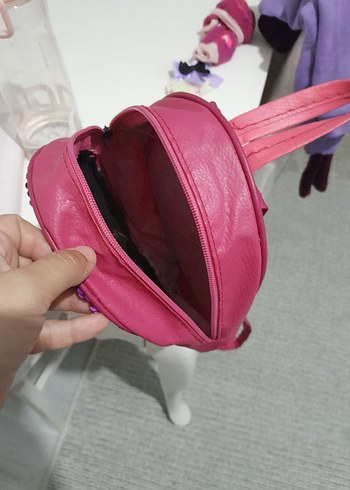 Pullu Kalp Desenli Pembe Kız Çocuk Sırt Çantası - Görsel 3