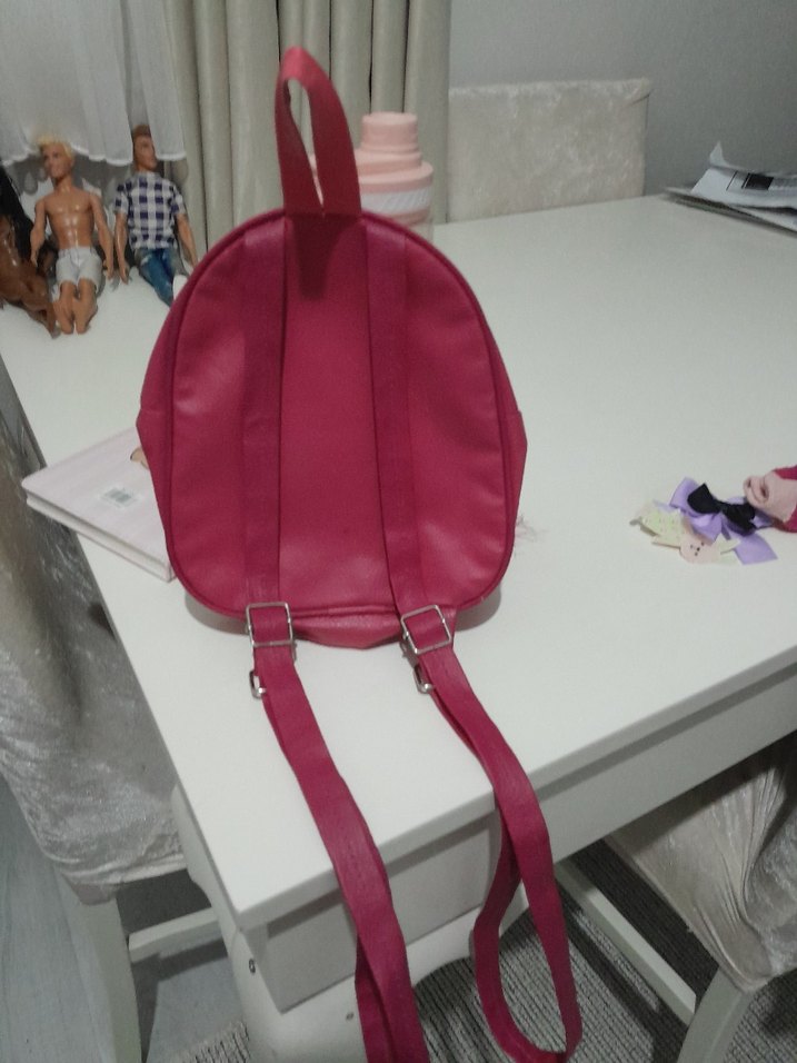 Pullu Kalp Desenli Pembe Kız Çocuk Sırt Çantası - Görsel 2