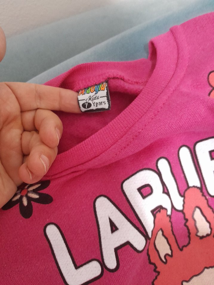 Pembe Baskılı Örgü Bebek Kız Takımı 7 yas - Görsel 4