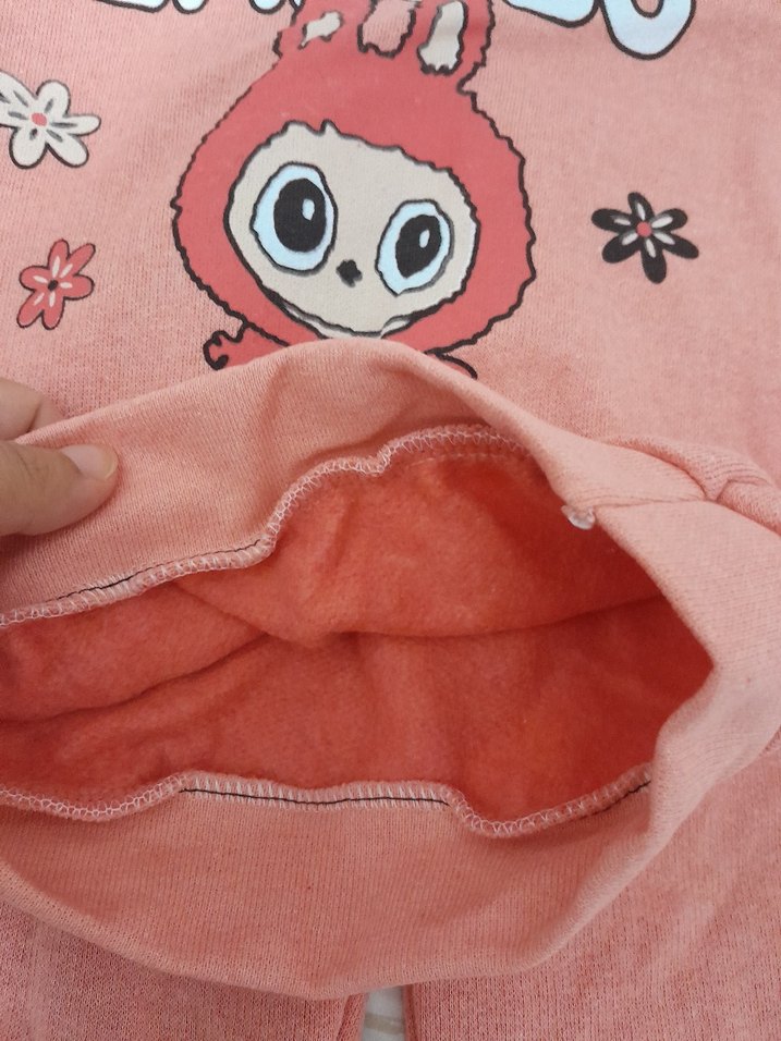 6 yas Pembe Kız Bebek Uzun Kollu Takım - Görsel 3