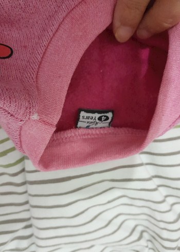 4 yas Pembe Baskılı Uzun Kollu Kız Bebek Takımı - Görsel 3