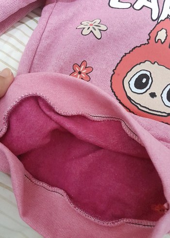 5 yas Kız Çocuk Pembe Baskılı Sweatshirt - Görsel 4