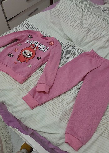 5 yas Kız Çocuk Pembe Baskılı Sweatshirt - Görsel 3