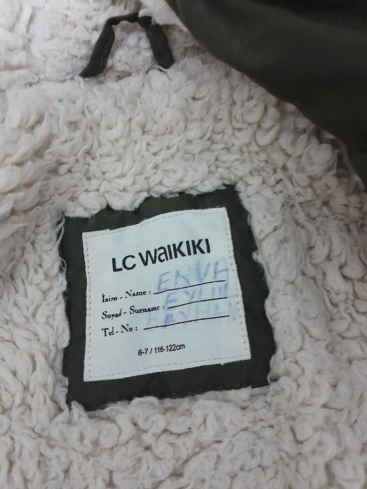 6 7 yas kız cocuk Kapüşonlu Kürklü Kışlık Mont - Görsel 5