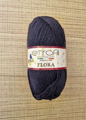 5 adet Etrofil Flora organik el örgü ipi Lacivert renk