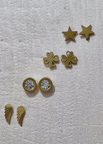 Diğer Çelik Vidalı Küpe Gold renk