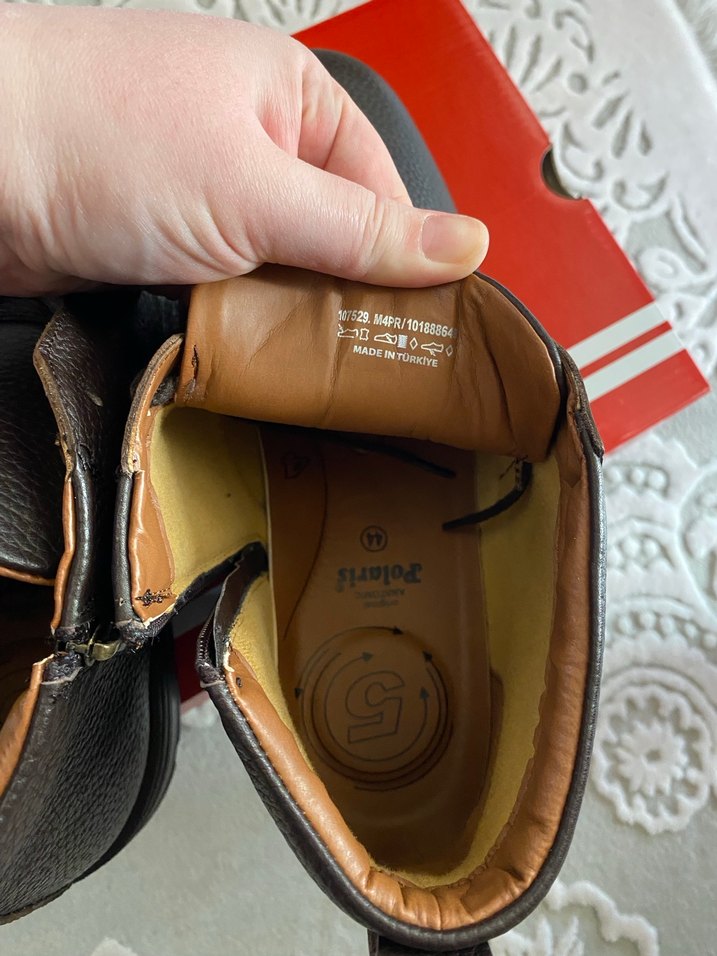 Klasik Kahverengi Deri Bağcıklı Erkek Bot - Görsel 4