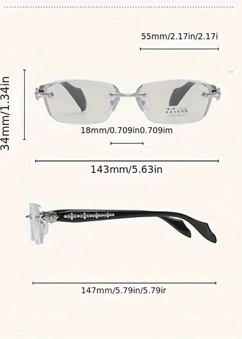 Beden siyah Renk Chrome Hearts Unisex Gözlük