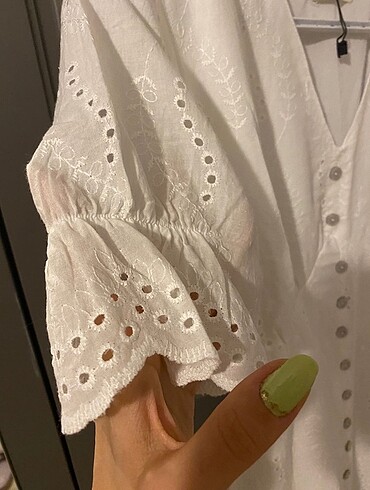 Beyaz fisto elbise - Görsel 6