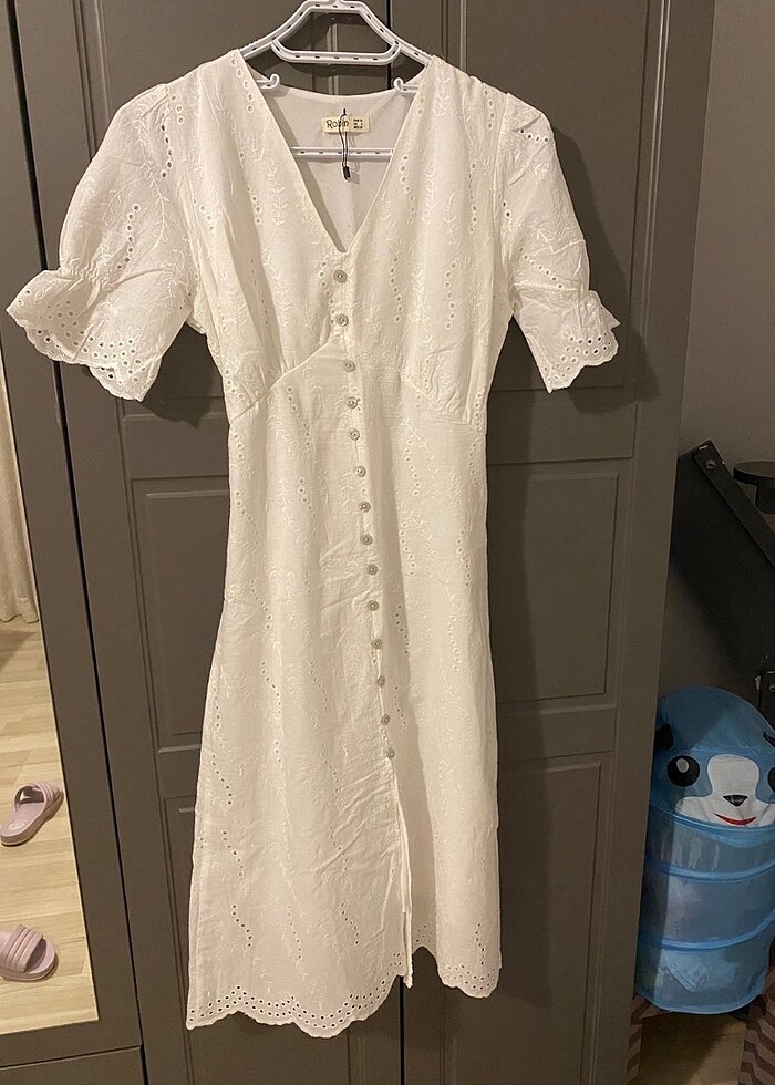 Beyaz fisto elbise - Görsel 4