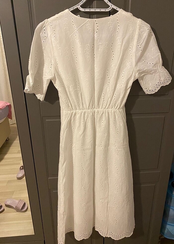 Beyaz fisto elbise - Görsel 5