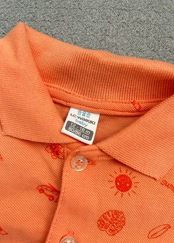 Turuncu Baskılı Erkek Çocuk Polo Tişört - Görsel 2