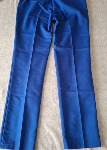 Kadın Mavi Normal Boy Kumaş Pantolon - Görsel 5