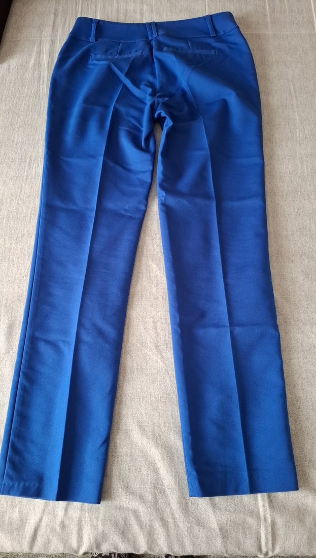 Kadın Mavi Normal Boy Kumaş Pantolon - Görsel 5