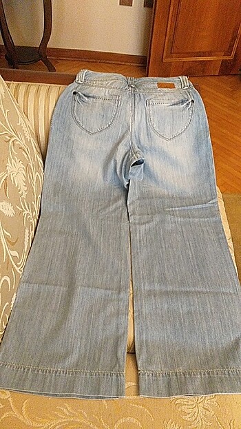 Bayan Bol Paça Kot Pantolon - Görsel 8