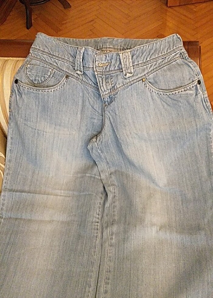 Bayan Bol Paça Kot Pantolon - Görsel 2