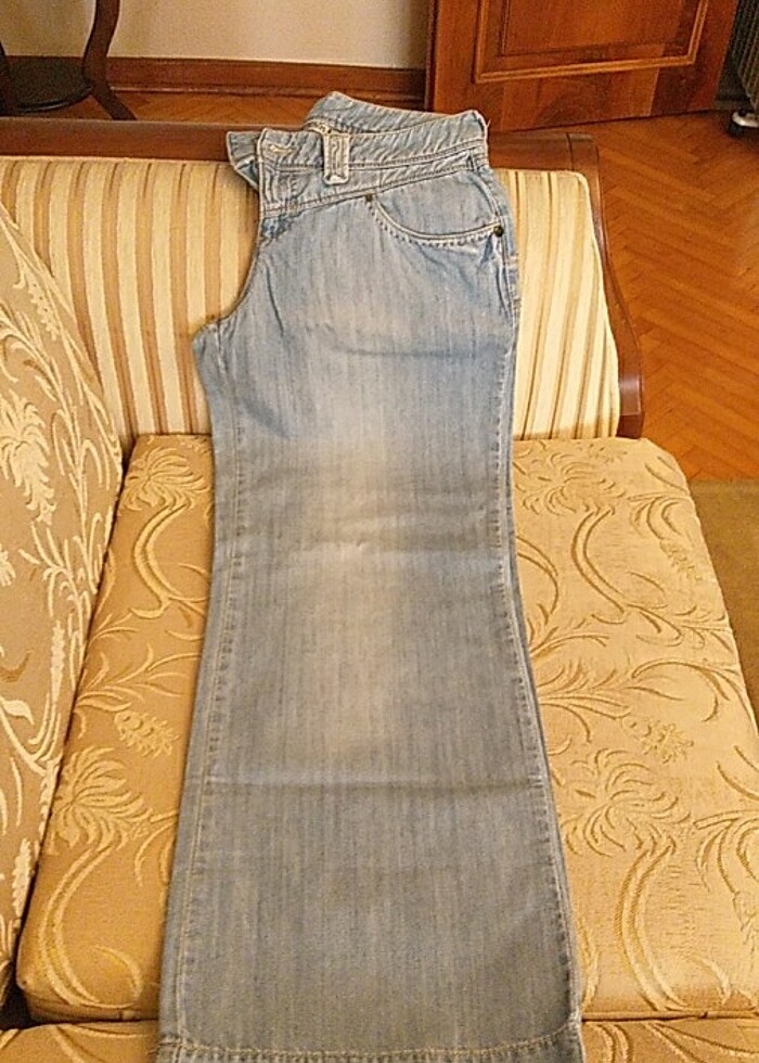 Bayan Bol Paça Kot Pantolon - Görsel 3