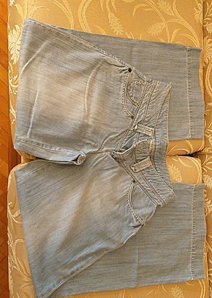 Bayan Bol Paça Kot Pantolon - Görsel 5