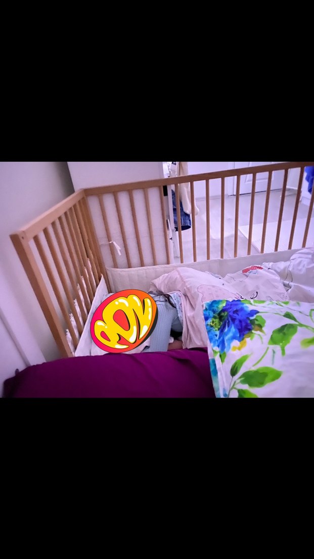 Ikea Ahşap Bebek Beşiği Beyaz Yataklı - Görsel 2