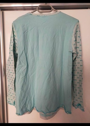 Turkuaz Pamuk Hamile Uzun Kollu Tişört - Görsel 2