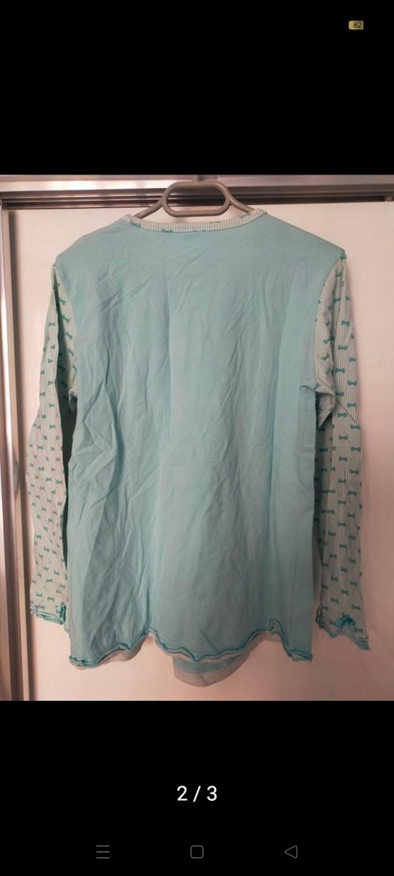 Turkuaz Pamuk Hamile Uzun Kollu Tişört - Görsel 2