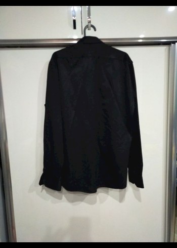 Siyah Keten Erkek Gömlek Uzun Kollu - Görsel 2